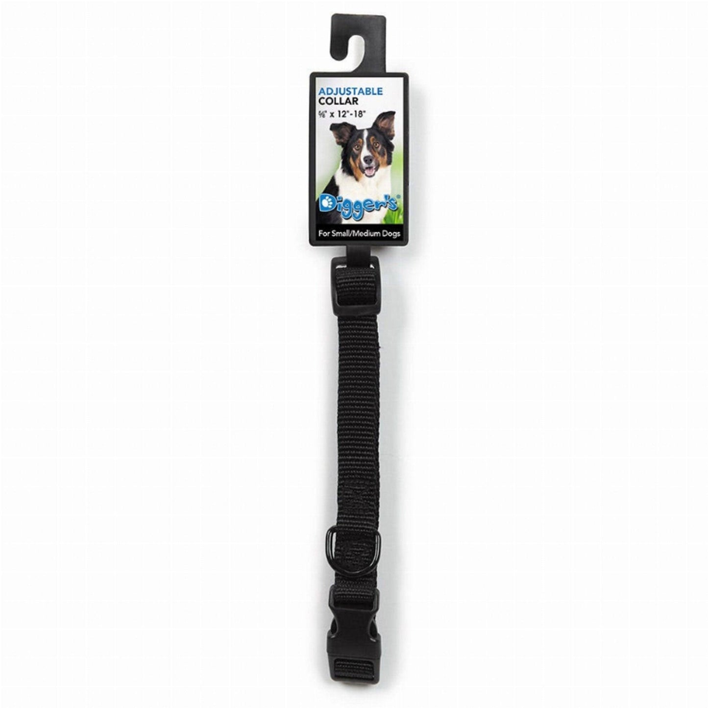 DGR Adjustable 1 - Inch Black Dog Collar - Dog Hugs Cat