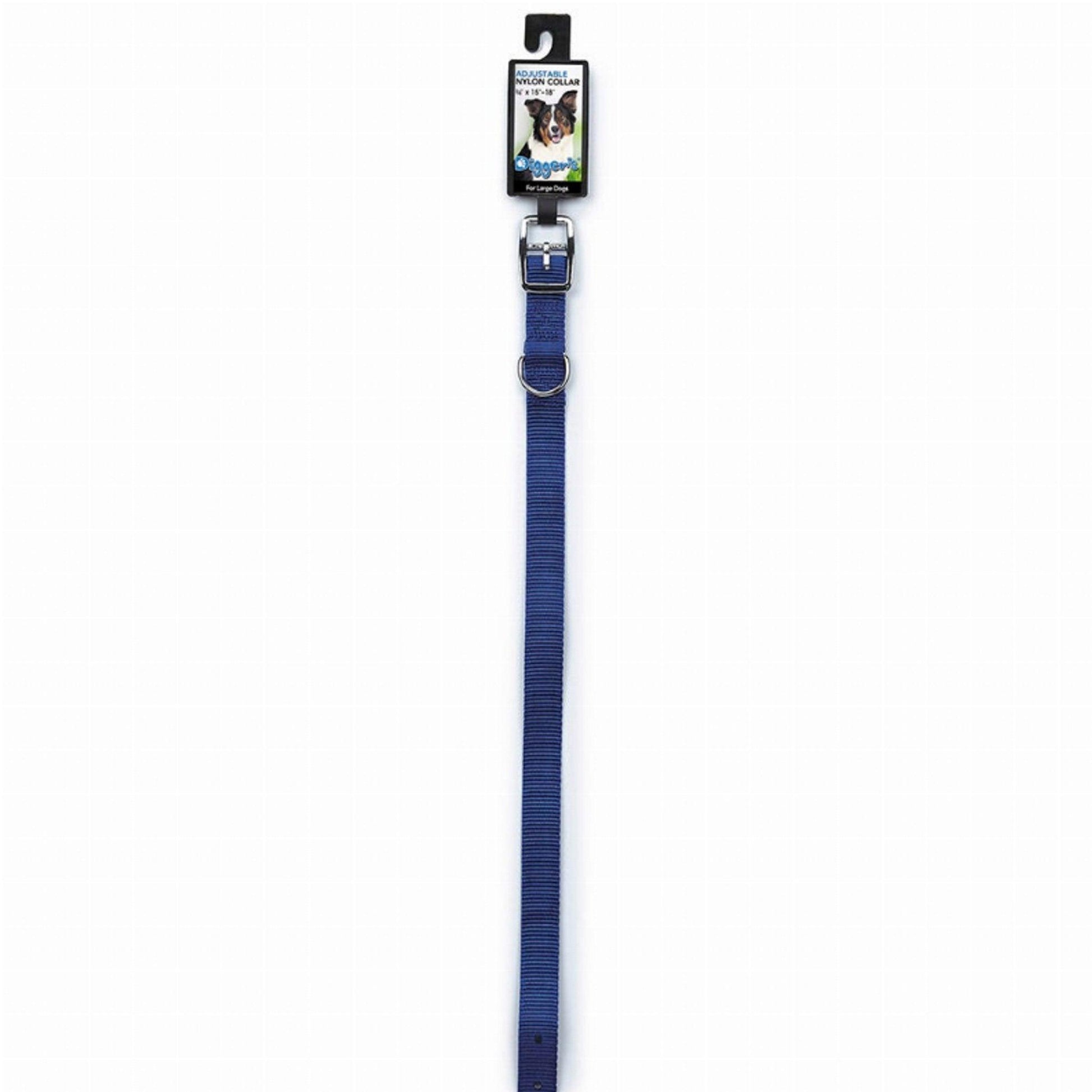 DGR Blue 3/4in Nylon Dog Collar - 16in Length - Dog Hugs Cat