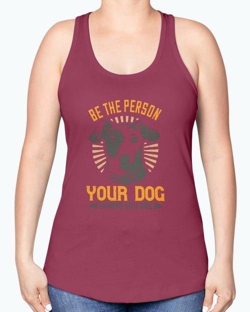 Dog Lover's Racerback Tank in Cotton - Poly Blend - Dog Hugs Cat