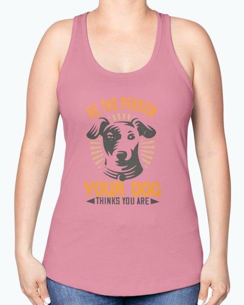 Dog Lover's Racerback Tank in Cotton - Poly Blend - Dog Hugs Cat