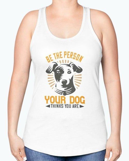 Dog Lover's Racerback Tank in Cotton - Poly Blend - Dog Hugs Cat