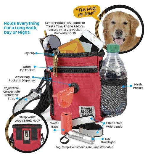 Dog Walking Bag with Night Visibility & Pet Essentials - Dog Hugs Cat