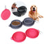 Double Collapsible Pet Feeding Bowl Set - Convenient And Portable Dog And Cat Bowls - Dog Hugs Cat