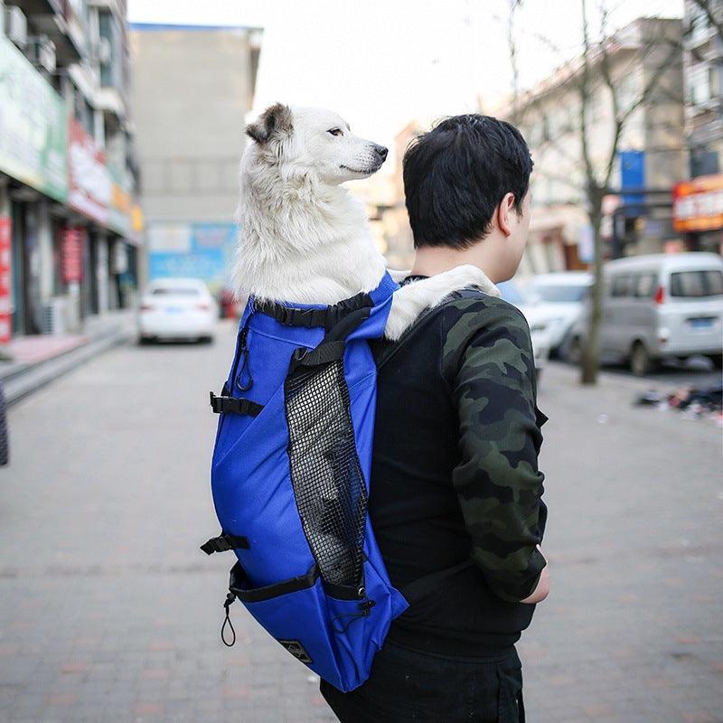 Double Shoulder Portable Pet Dog Carrier Backpack - Travel In Style With Your Furry Friend! - Dog Hugs Cat