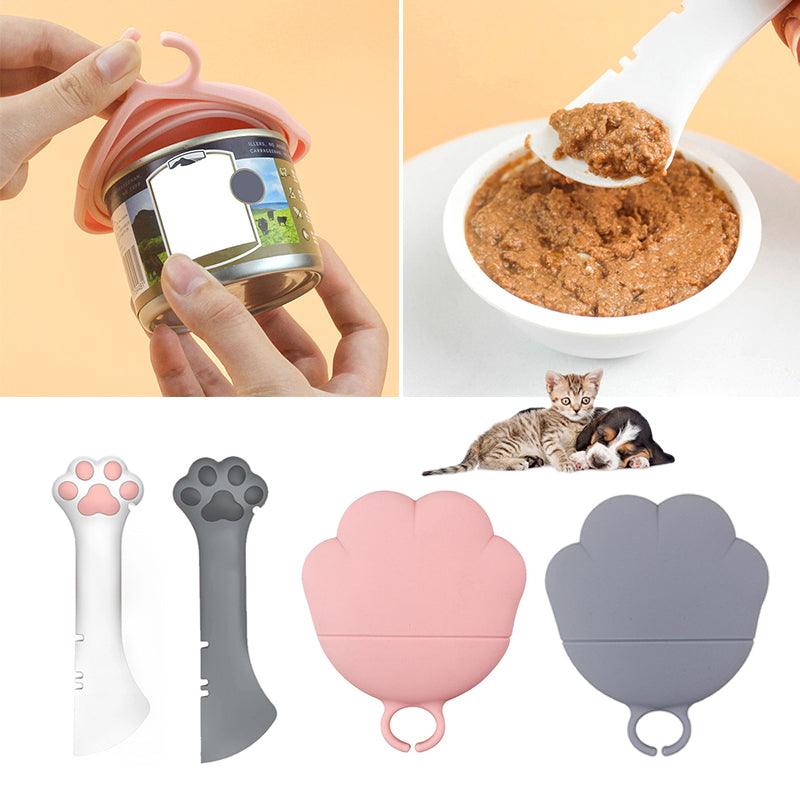 Multifunction Pet Canned Spoon Jar Opener Puppy Feeding Mixing Wet Dry Scoop Cat Dog Accessories Feeder Shovel Pets Tableware Multifunction Pet Canned Spoon Jar Opener