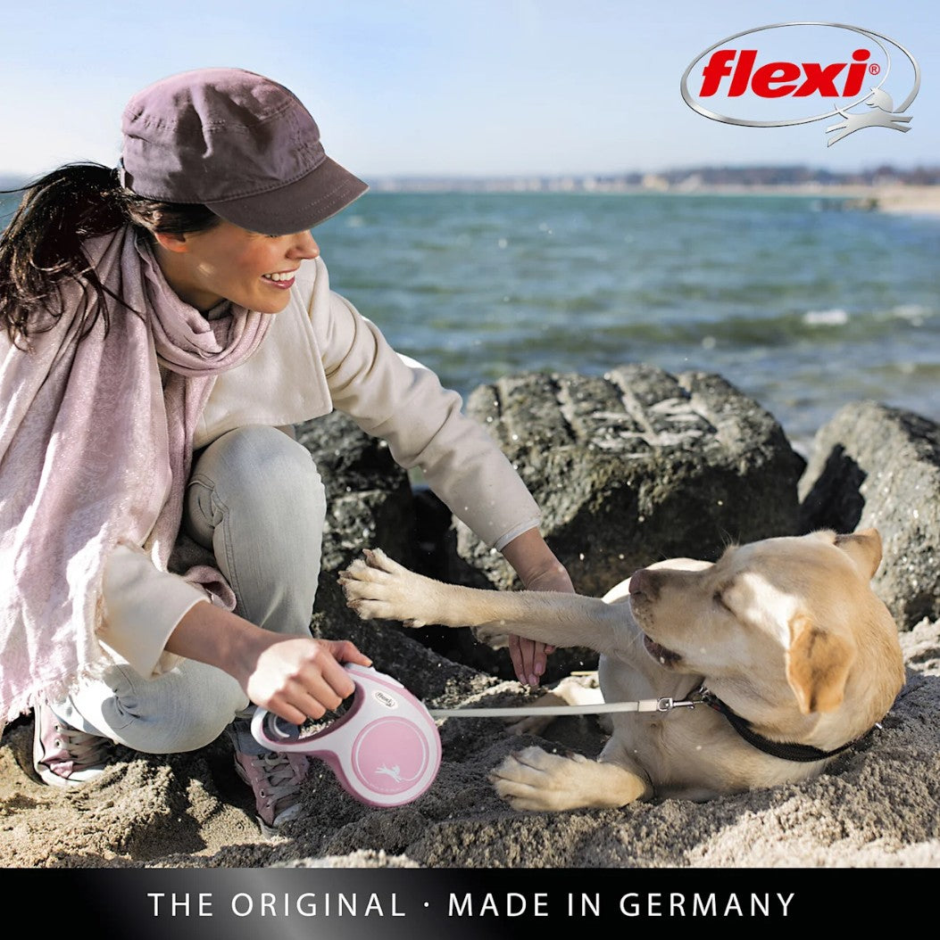 Flexi Comfort Retractable Nylon Tape Dog Leash Pink - Premium Quality Ergonomic Design for Dogs Up to 33 lbs