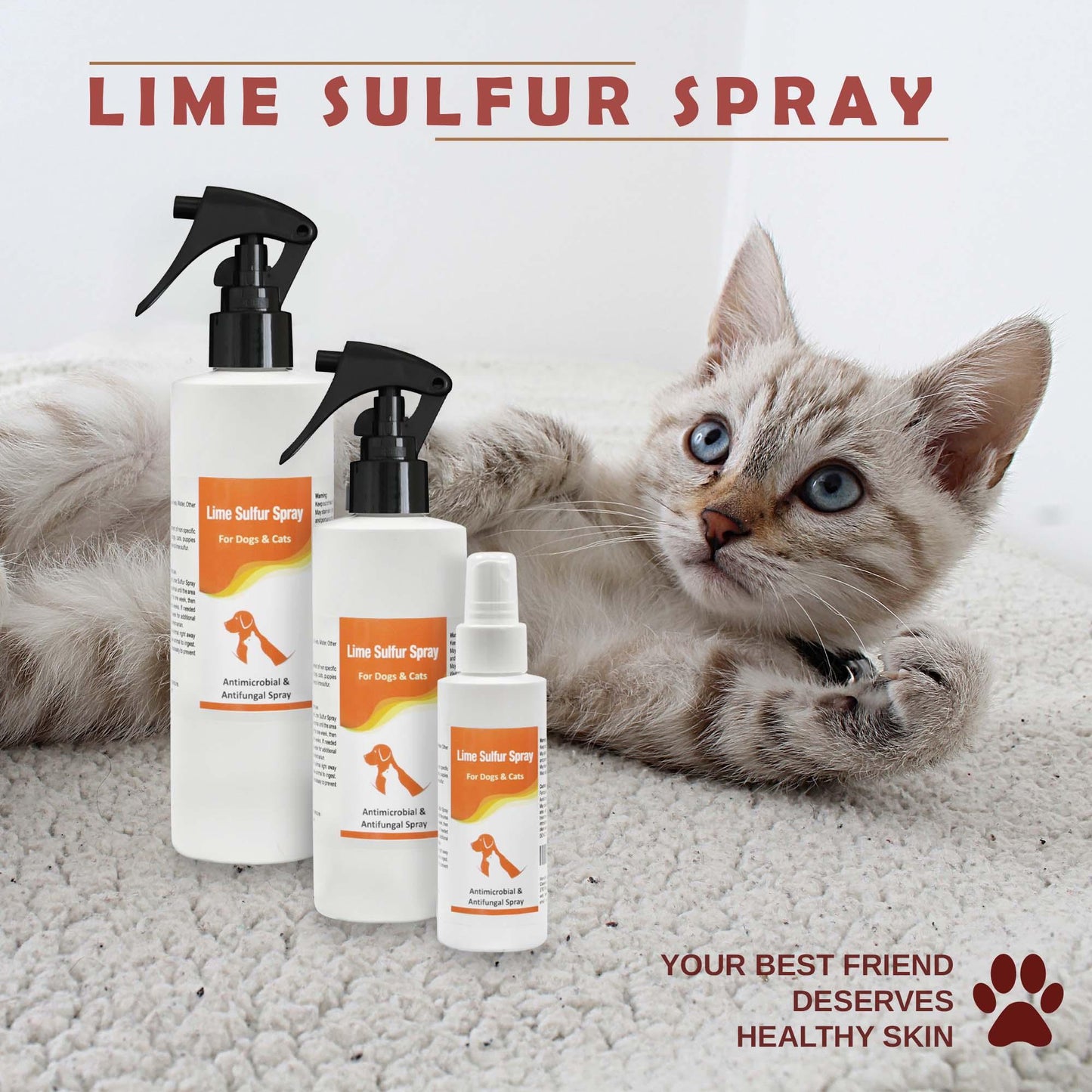 Lime Sulfur Pet Skin Cream: Comprehensive Veterinary Treatment for Skin Conditions | Soothes Itchiness, Fights Infections