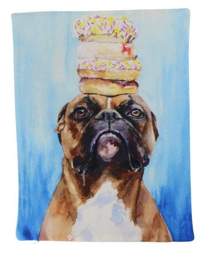 Watercolor Doughnut Boxer Pillow Cover