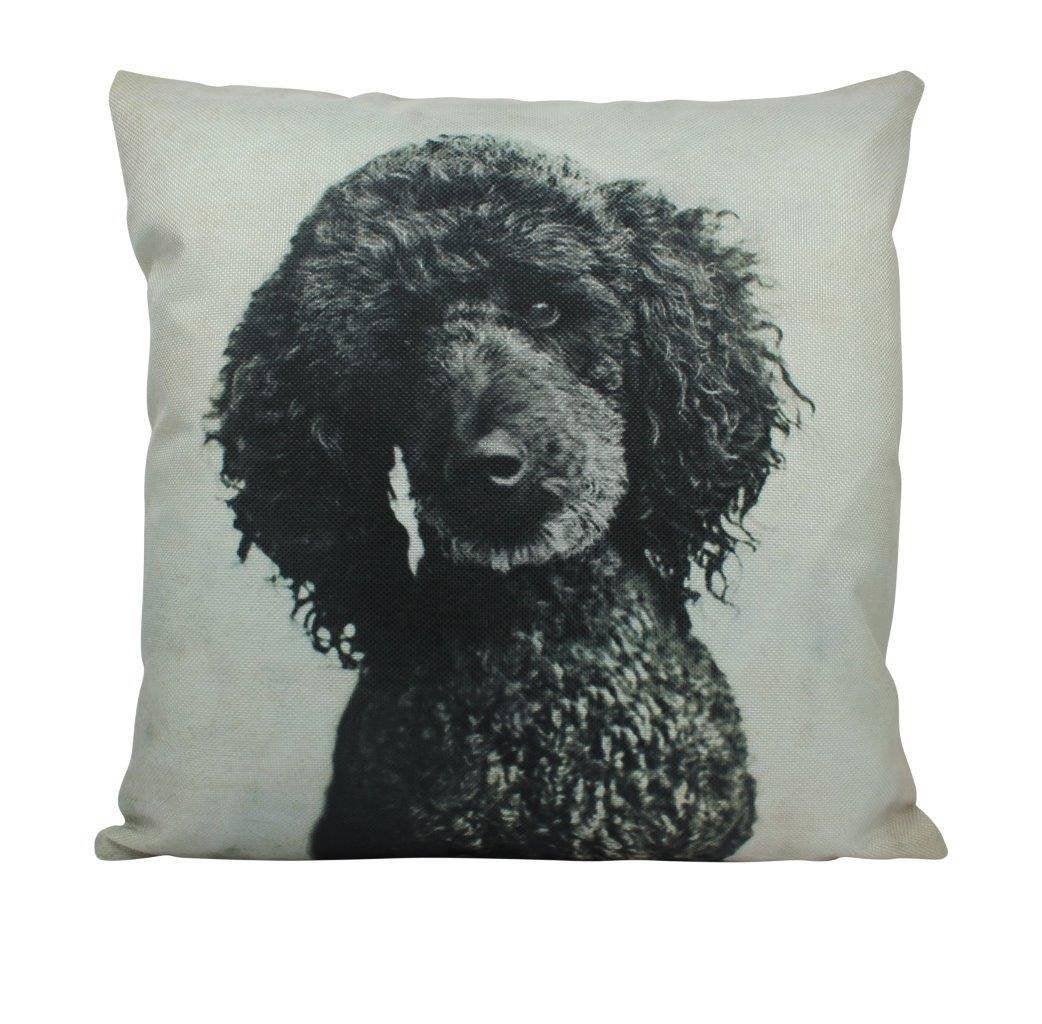 Photograph Black Poodle Throw Pillow - Handmade Cotton/Polyester Blend Dog Pillow