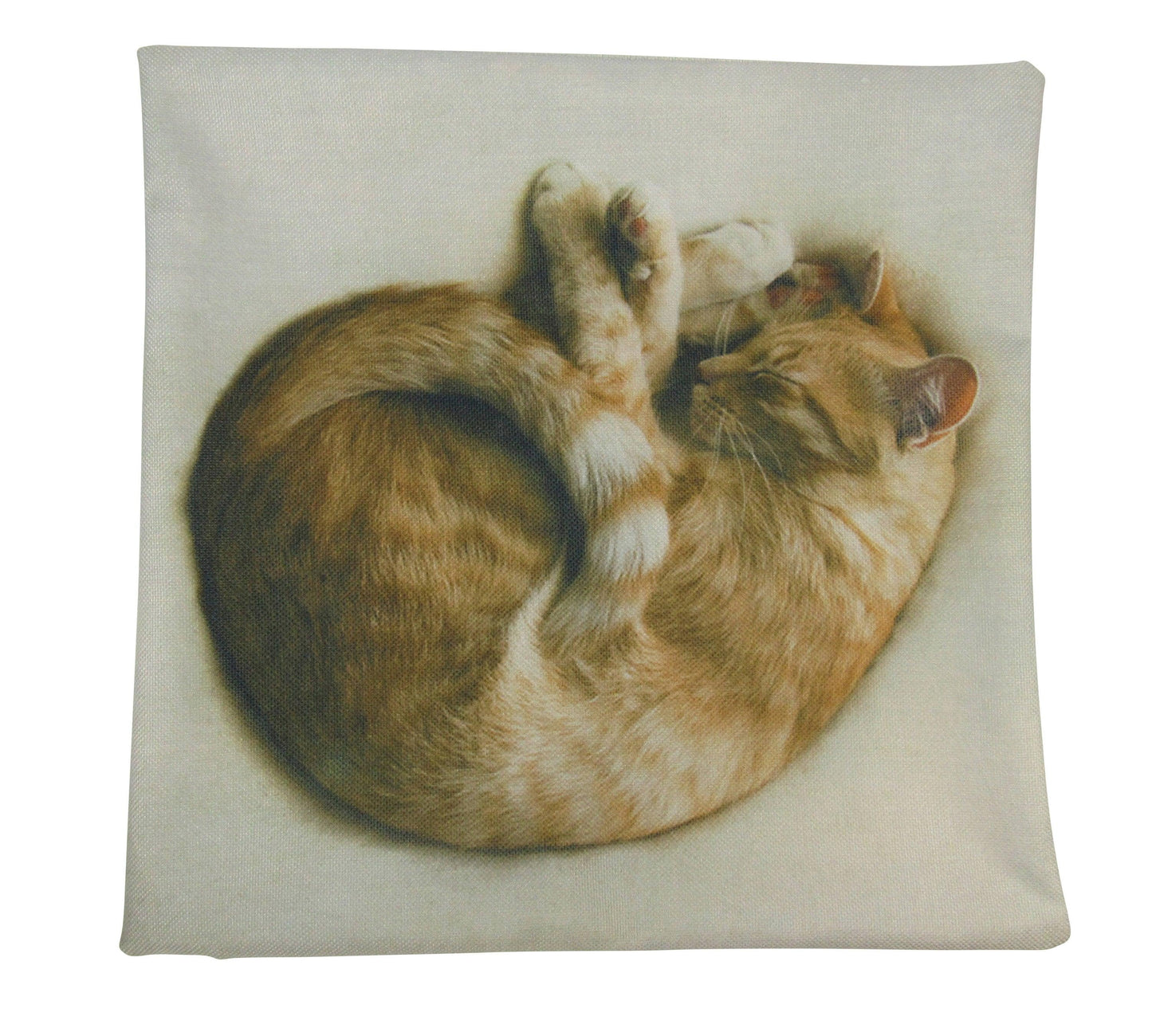 Handmade Cat Pillow Featuring Sleeping Orange Cat Design