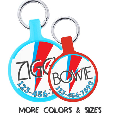 Ziggy Stardust Personalized Dog ID Pet Tag - Customisable Size & Color