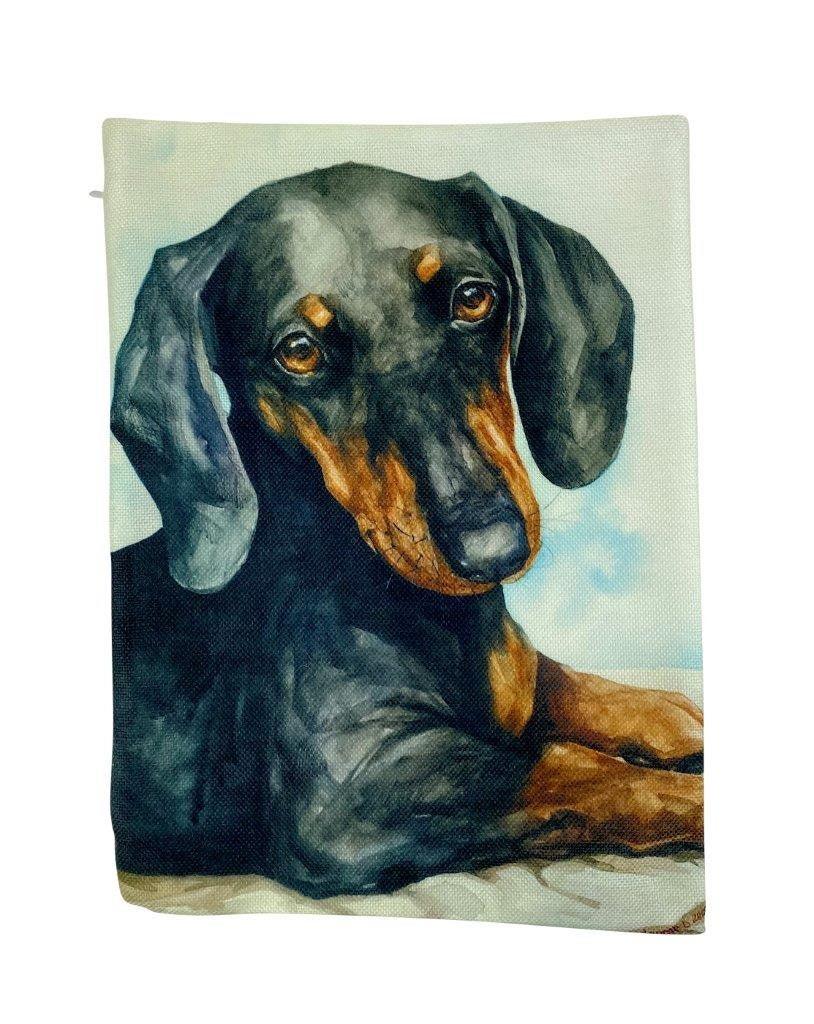 WaterColor Dachshund 12x18 Pillow Cover by George Dyachenko