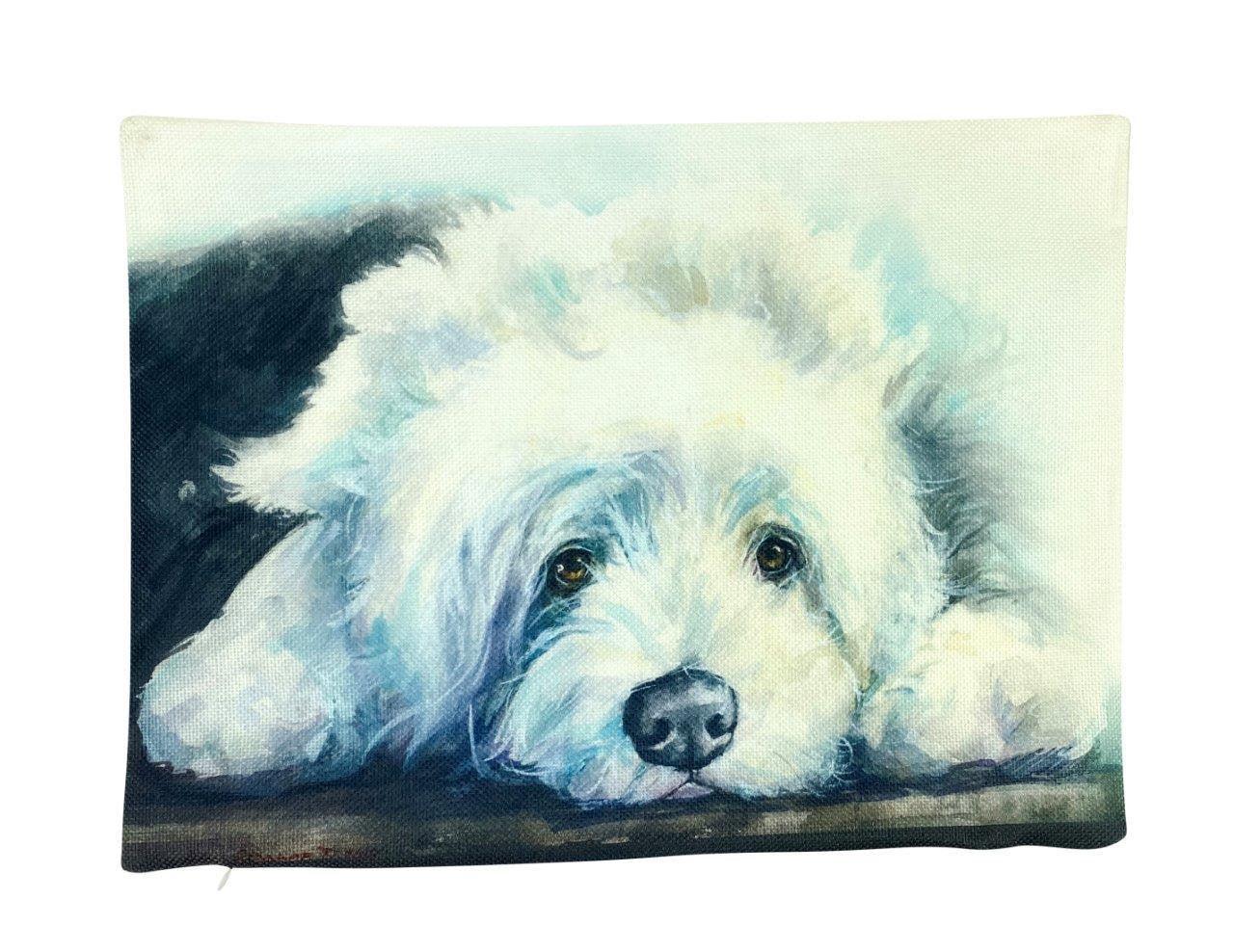 Watercolor Sheepdog 18x12 Pillow Cover - Original Artwork by George Dyachenko