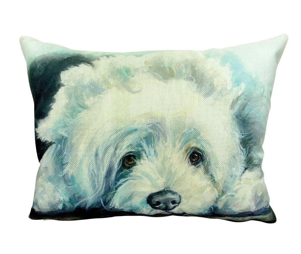 Watercolor Sheepdog 18x12 Pillow Cover - Original Artwork by George Dyachenko