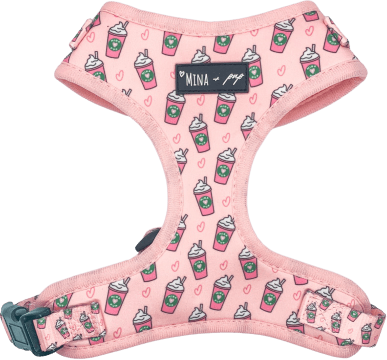 Pupshake Neoprene Adjustable Harness in Pink by Mina + Pup