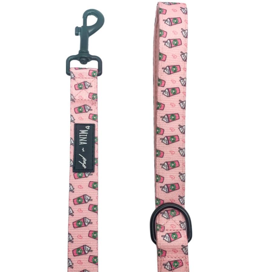 Pupshake Pink Comfort Leash - Neoprene Padded Handle, 5ft Length