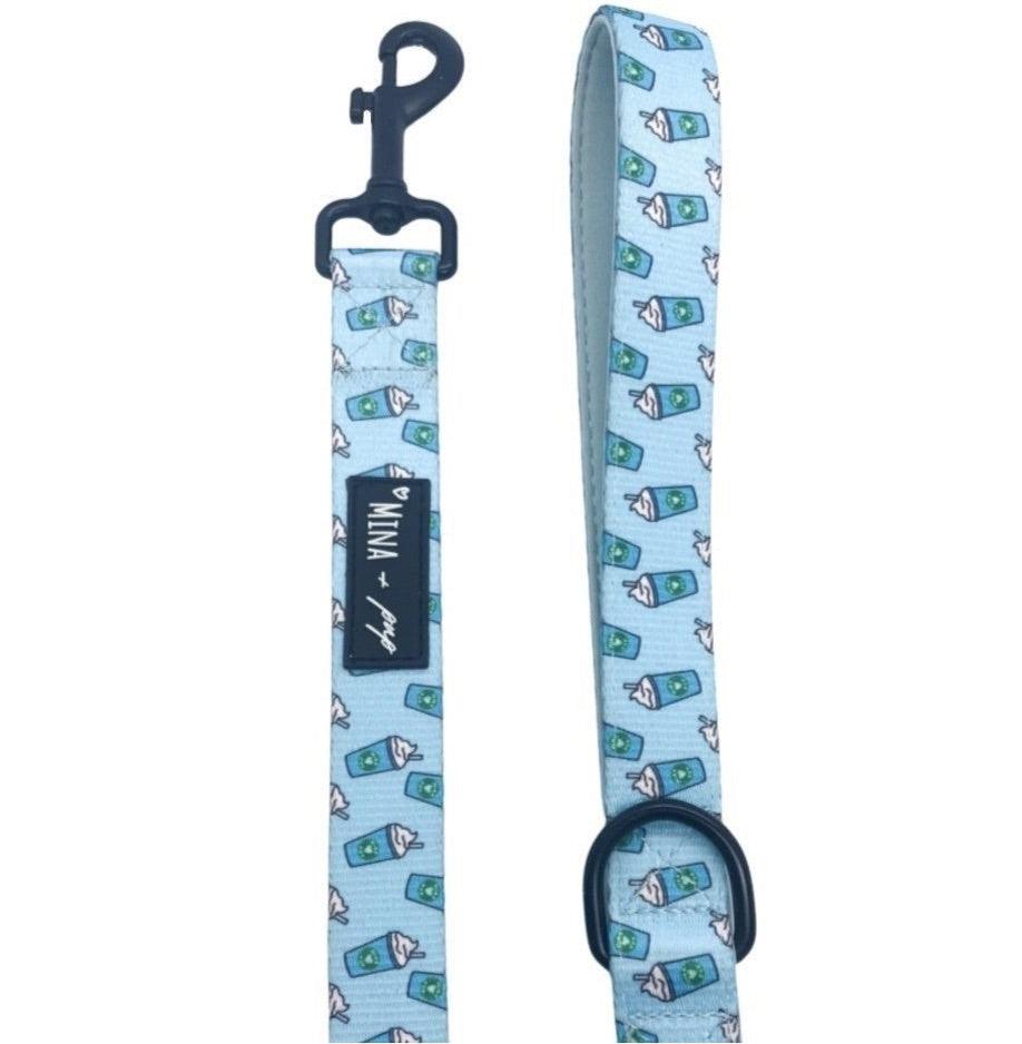 Pupshake Blue Comfort Leash with Neoprene Handle - 5ft. Length - Original Mina + Pup Design