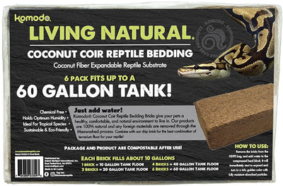 100% Natural Coconut Coir Reptile Bedding Brick by Komodo Living