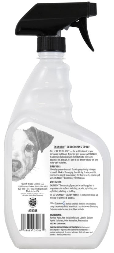 Nilodor Skunked! Multi-Surface Deodorizing Spray - Professional Odor Relief for Pets & Furniture