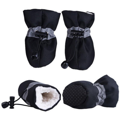 Winter Warm Anti-Slip Dog Shoes - Set of 4