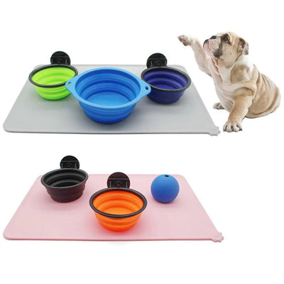 Vibrant Silicone Pet Bowl Mat: Stylish & Mess-Free Mealtime Solution