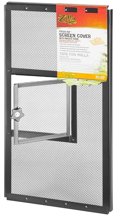 20x10 Inch Zilla Fresh Air Screen Cover with Hinged Door - Enhanced Circulation and Feeding Convenience