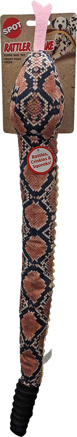 24-Inch Spot Rattle Snake Plush Dog Toy for Active Canines