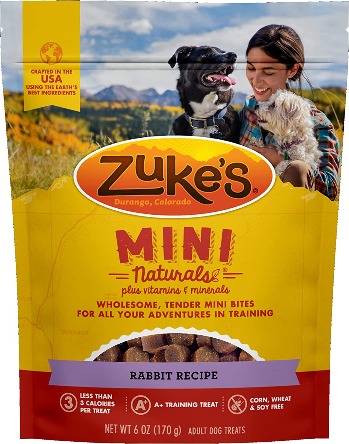 Zukes Mini Naturals Rabbit Recipe Bite-Sized Dog Training Treats