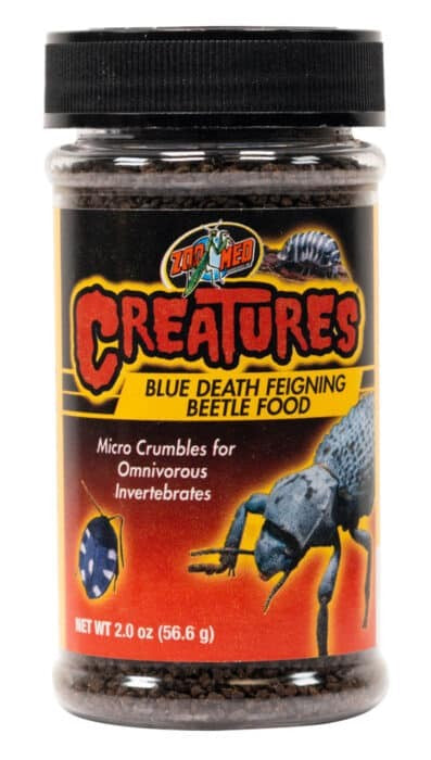 Zoo Med Creatures Blue Death Feigning Beetle Food: Premium Micro Crumbles for Omnivorous Invertebrates