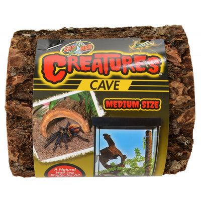 Zoo Med Creatures Cave Natural Half Log for Pet Invertebrates - USA Sustainably Harvested Wood