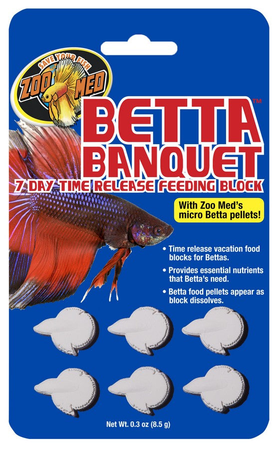 Zoo Med Betta Banquet 7-Day Time Release Feeding Block for Betta Fish