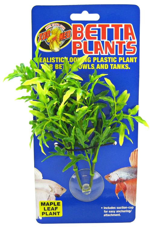 Zoo Med Betta Plants Maple Leaf | Naturalistic Plastic Plant for Betta Bowls & Small Aquariums