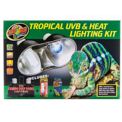 Zoo Med Tropical UVB and Heat Lighting Kit: Complete Setup for Reptile Terrariums.