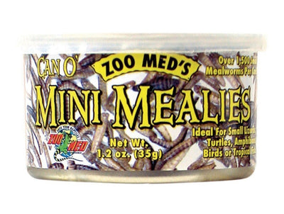Zoo Med Can O Mini Mealies: Protein-Rich Mealworms for Reptiles, Turtles, Amphibians, Birds, and Fish