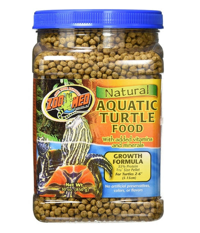 Zoo Med Aquatic Turtle Growth Food Formula - High-Protein Nutrition for Optimal Shell Development