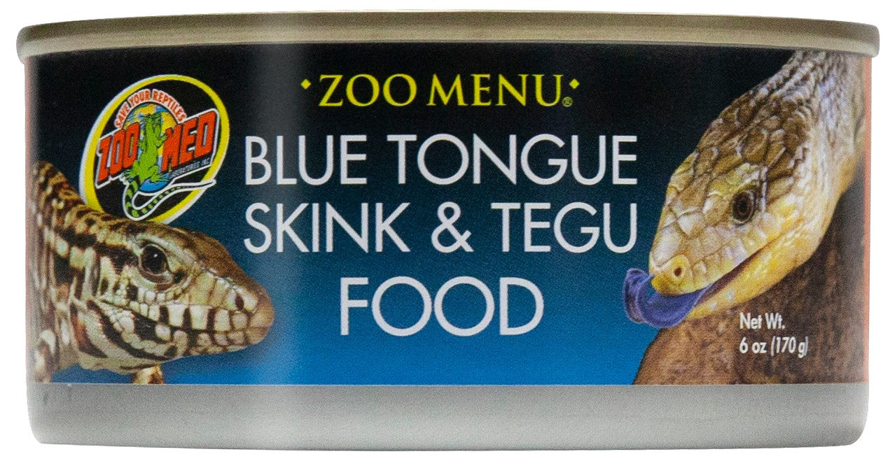 Zoo Med Zoo Menu Blue Tongue Skink & Tegu Food - High-Protein Canned Diet for Large Carnivorous Lizards