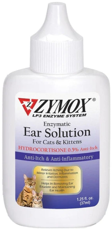 ZYMOX Enzymatic Ear Solution with Hydrocortisone for Cats & Kittens: Optimal Ear Health & Relief