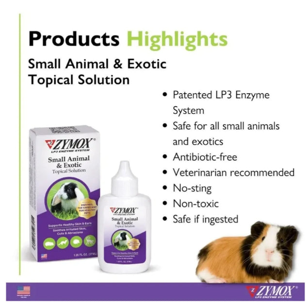 ZYMOX Small Animal & Exotic Topical Solution: Patented LP3 Enzyme System for Healthy Skin & Ear Relief