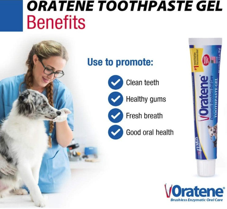 Zymox Oratene Enzymatic Dental Gel for Dogs and Cats - Advanced Oral Care Solution