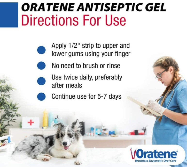 Zymox Oratene Enzymatic Oral Gel - Non-Irritating Pet Antiseptic Dental Care
