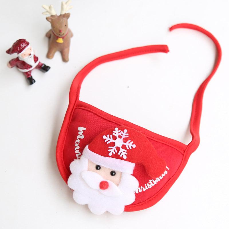 Dog Cat Pet Christmas Hat Saliva Towel Bib - Dog Hugs Cat