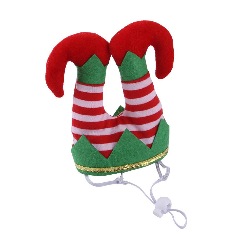 Pet Christmas Dress Up Dog Christmas Hat Pet Funny Striped Clown Hat Dog Christmas Ornaments Pet Headgear Supplies Accessories - Dog Hugs Cat