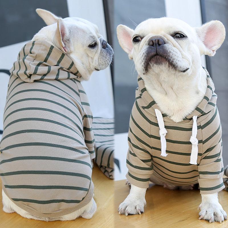 Pet Dog Cat Hoodie Striped Clothes - Dog Hugs Cat