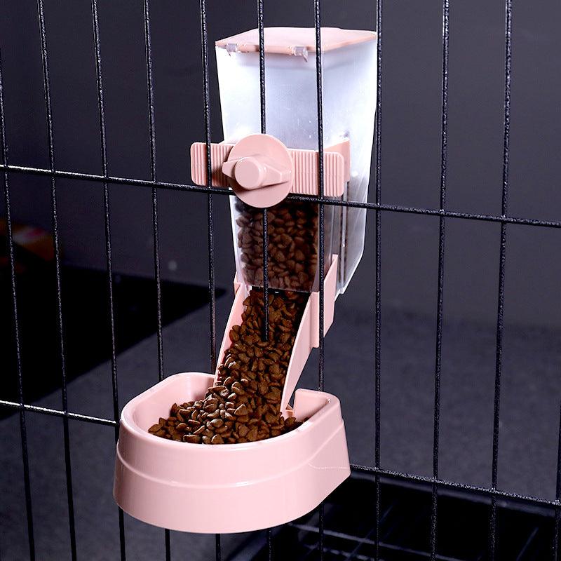 Anti-Overturning Pet Hanging Automatic Feeder - Dog Hugs Cat