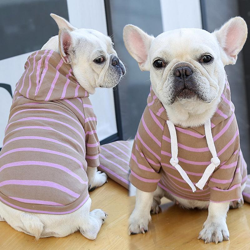 Pet Dog Cat Hoodie Striped Clothes - Dog Hugs Cat