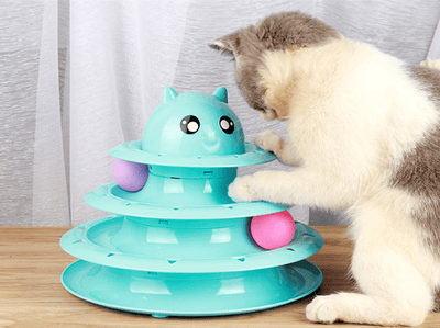 Cat Toy Cat Turntable Ball Three-Layer Cat Tower - Dog Hugs Cat