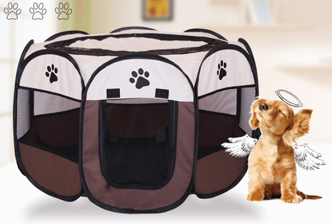 Fast Folding Octagonal Pet Fence, 600D Oxford Cloth, Waterproof And Catching Cat, Dog Cage, Pet Cage - Dog Hugs Cat