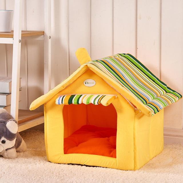 New Fashion Striped Removable Cover Mat Dog House Dog Beds For Small Medium Dogs Pet Products House Pet Beds For Cat - Dog Hugs Cat