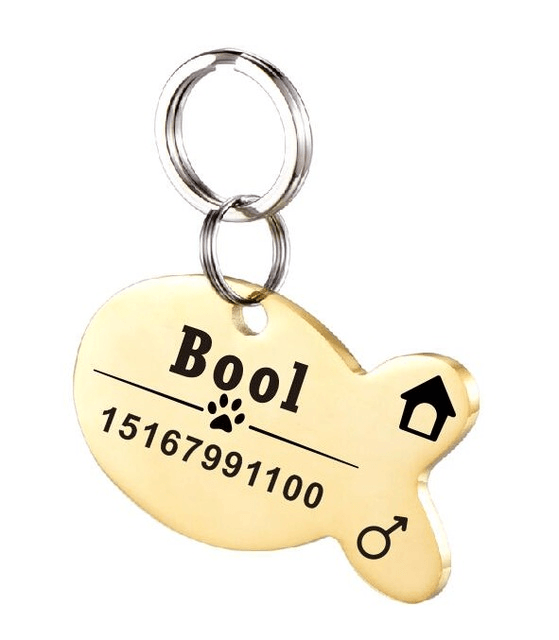 Personalized Dog ID Tag Stainless Steel Pet ID Tag - Dog Hugs Cat