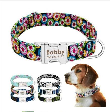 Pet Dog Name Collar Custom Large Dog Collar Lettering Tag - Dog Hugs Cat